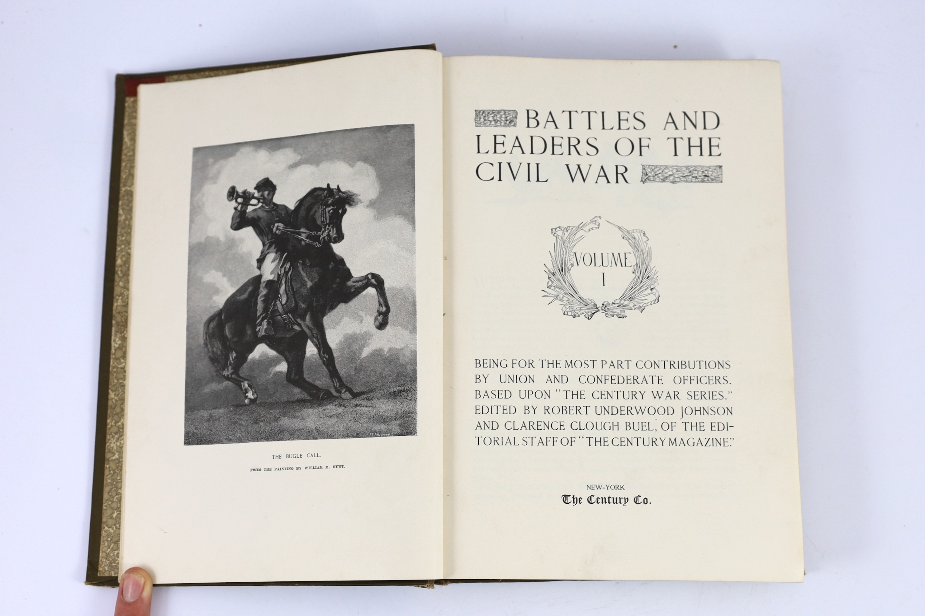 Johnson, Robert Underwood and Buel, Clarence Clough (editors) - Battles and Leaders of the Civil War ..., 4 vols, frontispieces and many illus. throughout; publisher's gilt cloth, thick imp. 8vo. New York, 1884-87
